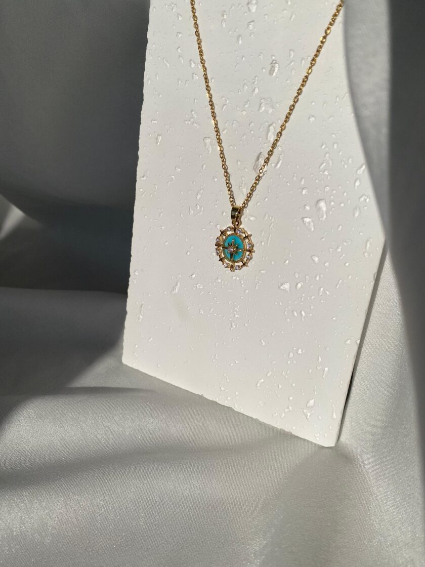 VIP Gold Mavi Yıldız Kolye (50cm) - Görsel 3