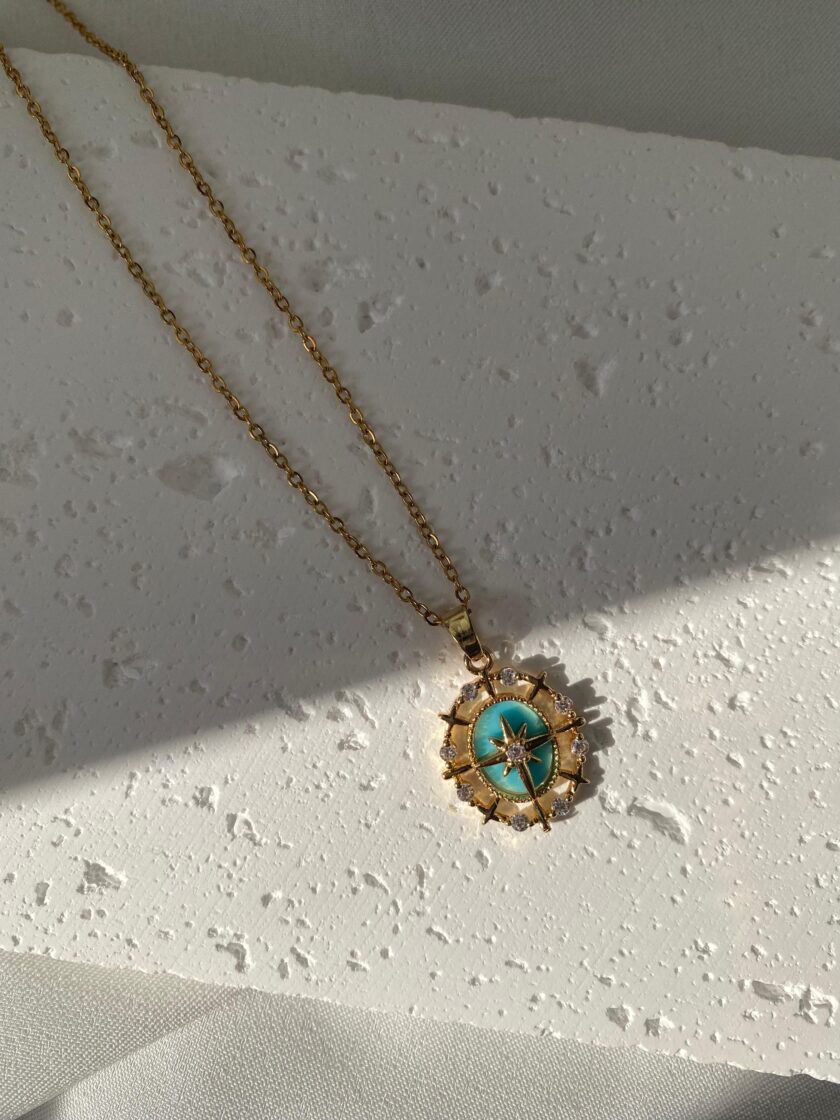 VIP Gold Mavi Yıldız Kolye (50cm)
