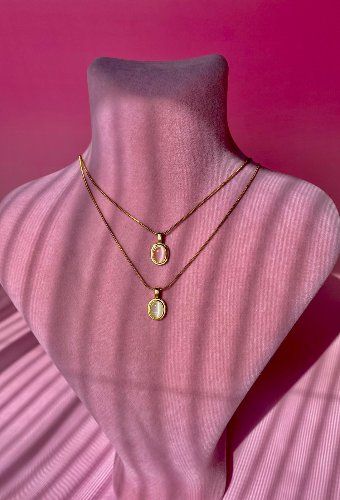 Çelik Pembe Kolye - Görsel 7