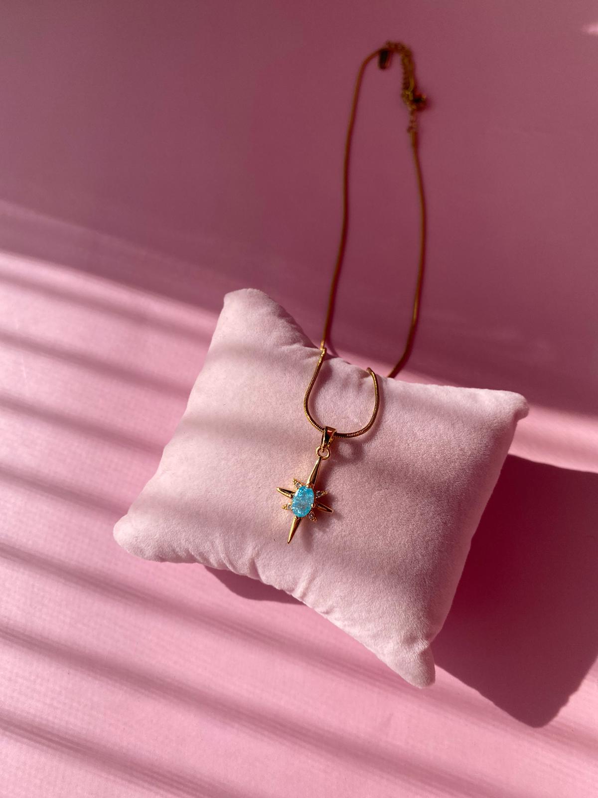 Çelik Mavi Kutup Yıldızı Kolye