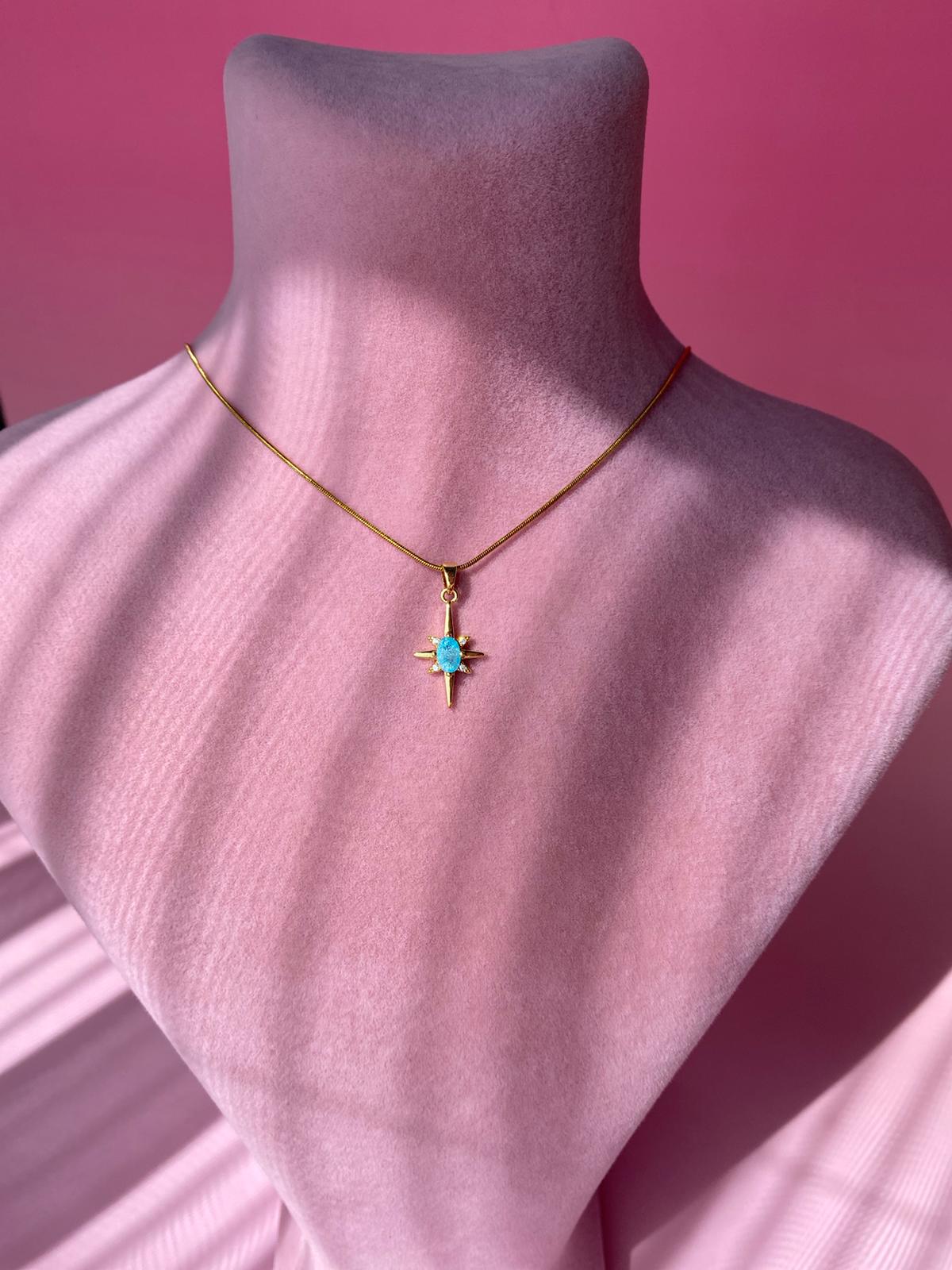 Çelik Mavi Kutup Yıldızı Kolye - Görsel 6