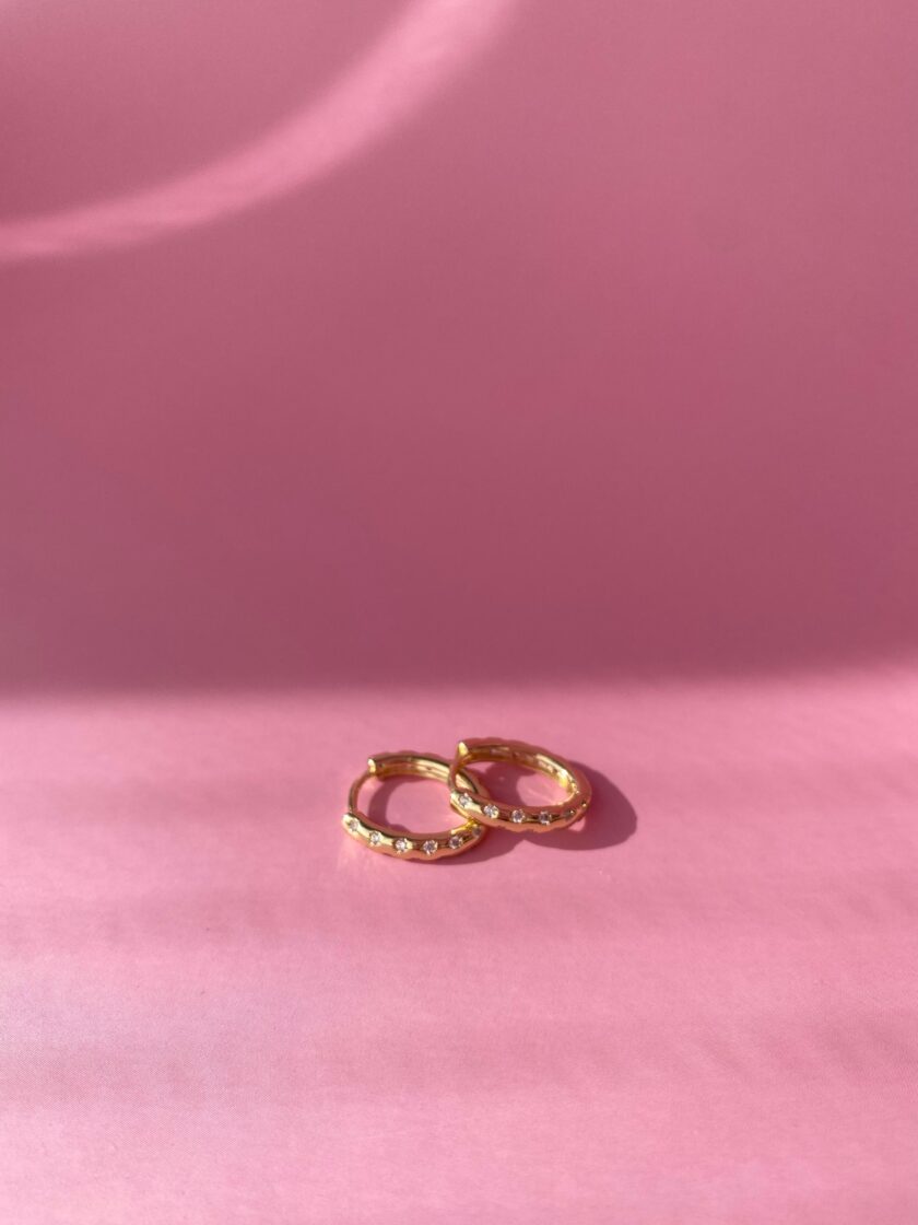 VIP 14K Taşlı Elips Küpe(15mm) - Görsel 3