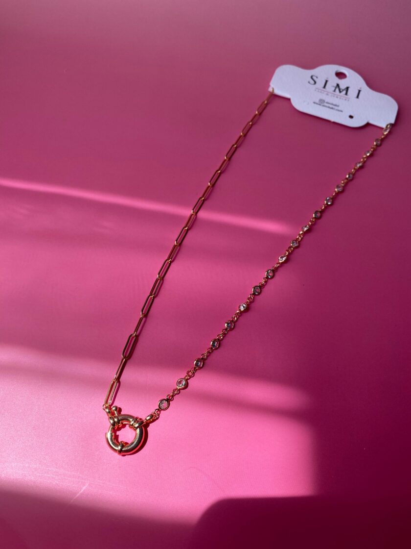 VIP Rose Zincirli Taşlı Model Kolye - Görsel 2