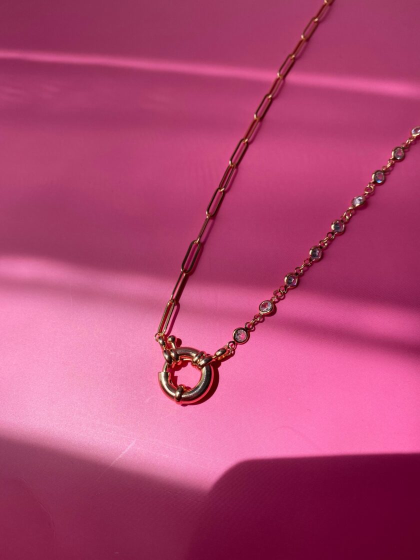 VIP Rose Zincirli Taşlı Model Kolye - Görsel 3