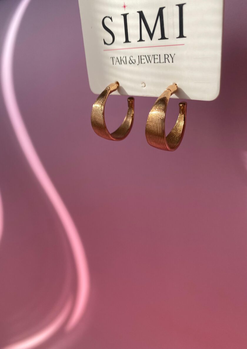 VIP Rose Gold Yarım Halka Küpe - Görsel 2