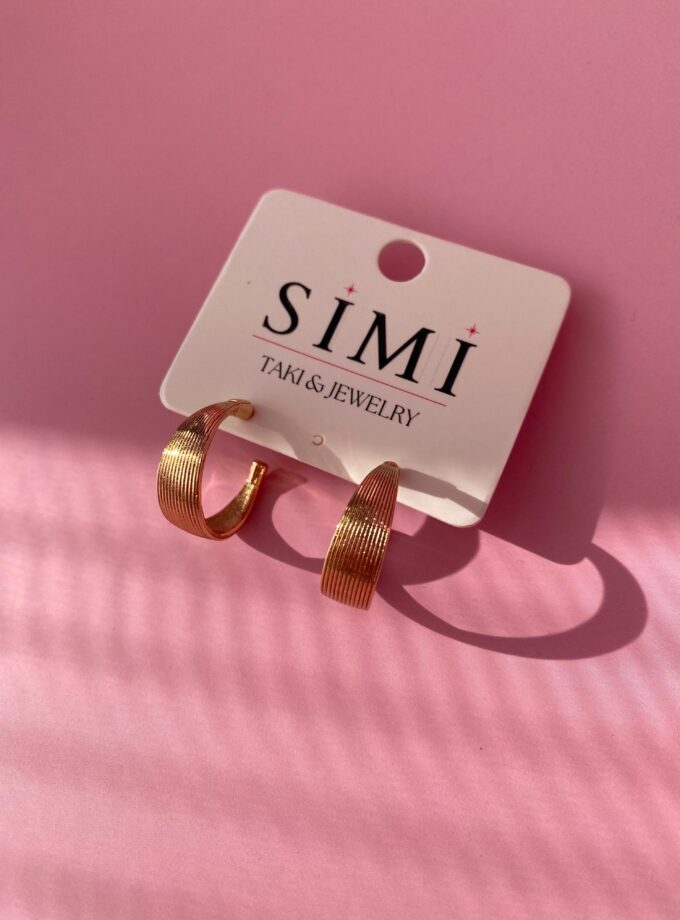 VIP Rose Gold Yarım Halka Küpe