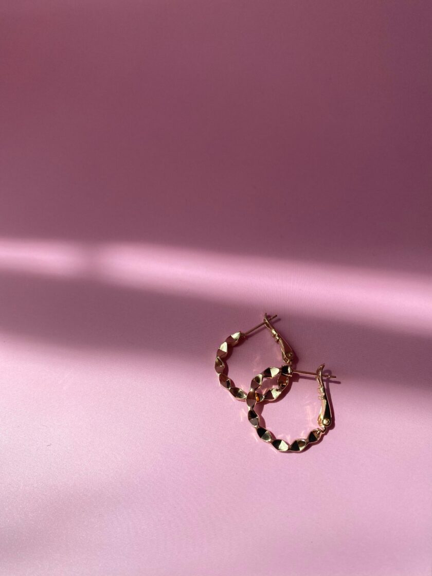 VIP 14k Gold Parlak Halka Küpe - Görsel 3