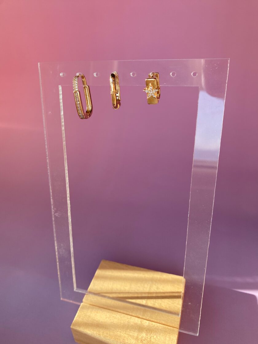 Çelik Yıldız Set Küpe - Görsel 5