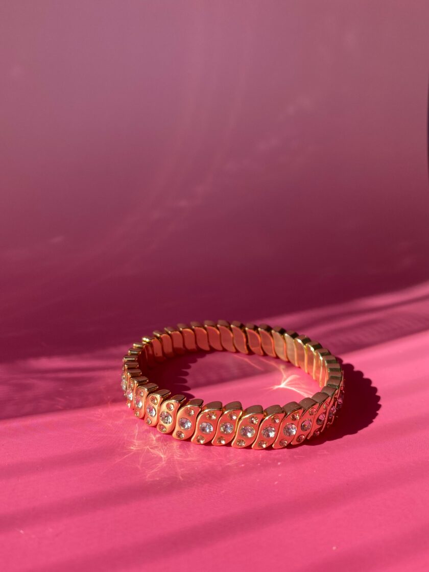 VIP Pembe Taşlı Lastik Bileklik - Görsel 4