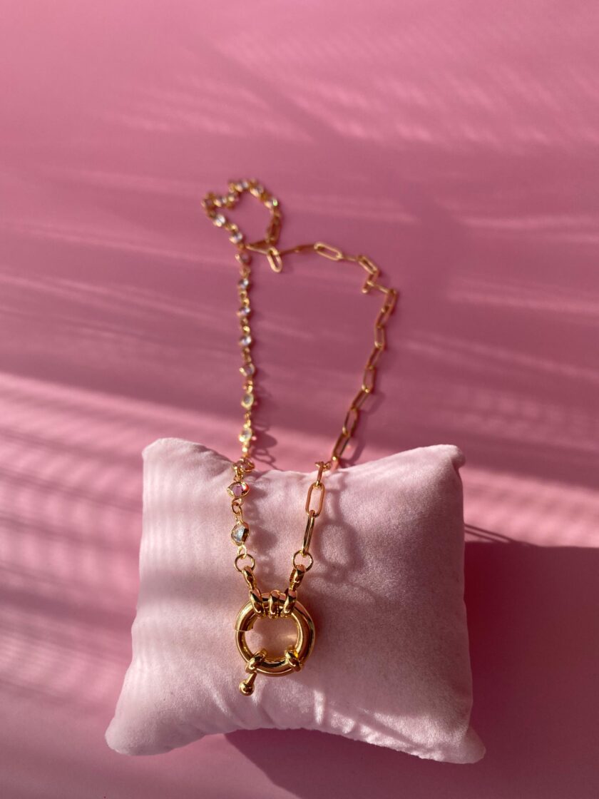 VIP Gold Zincirli Taşlı Model Kolye - Görsel 2