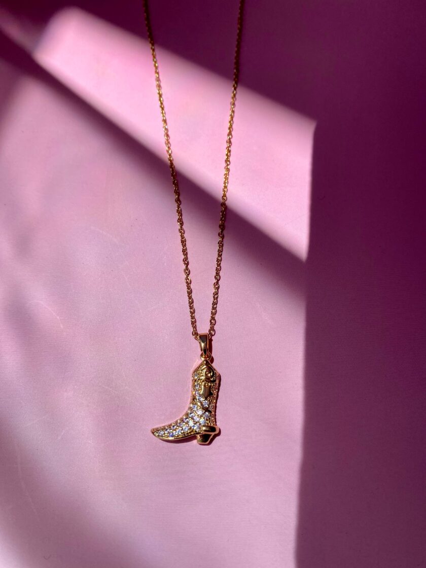 Çelik Gold Çizme Kolye - Görsel 2