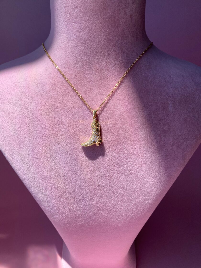 Çelik Gold Çizme Kolye - Görsel 4