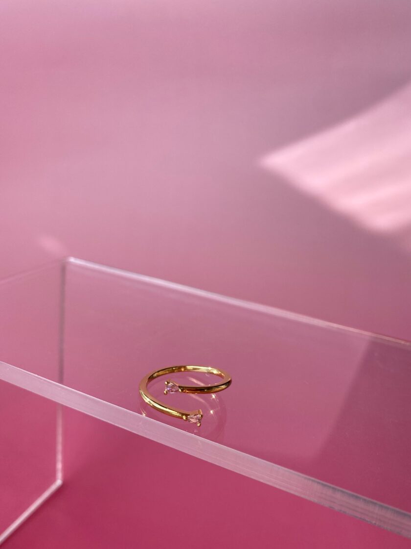 Çelik Pembe İkili Yüzük