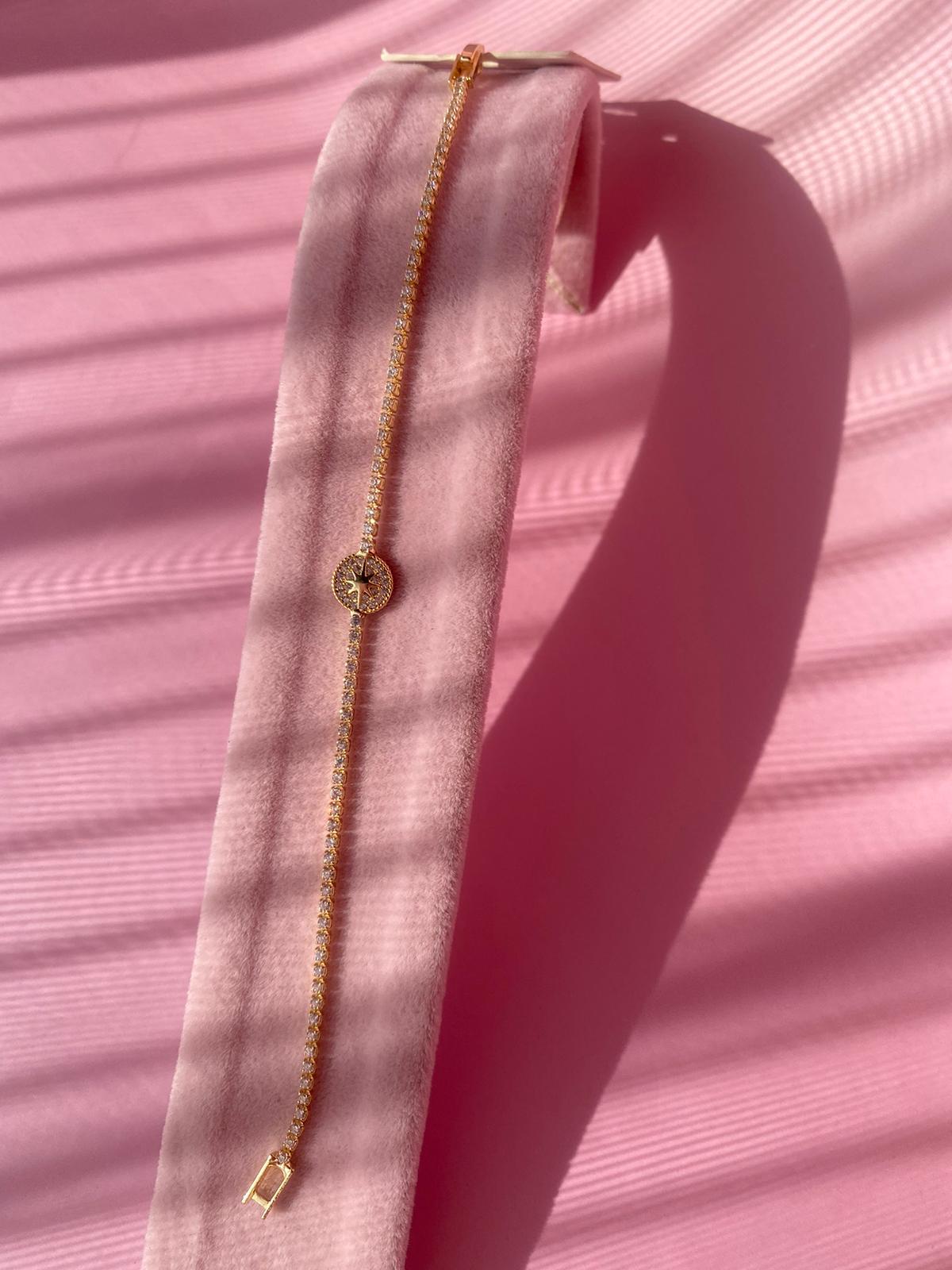 Kutup Yıldızı Gold İnce Su Yolu Bileklik - Görsel 4