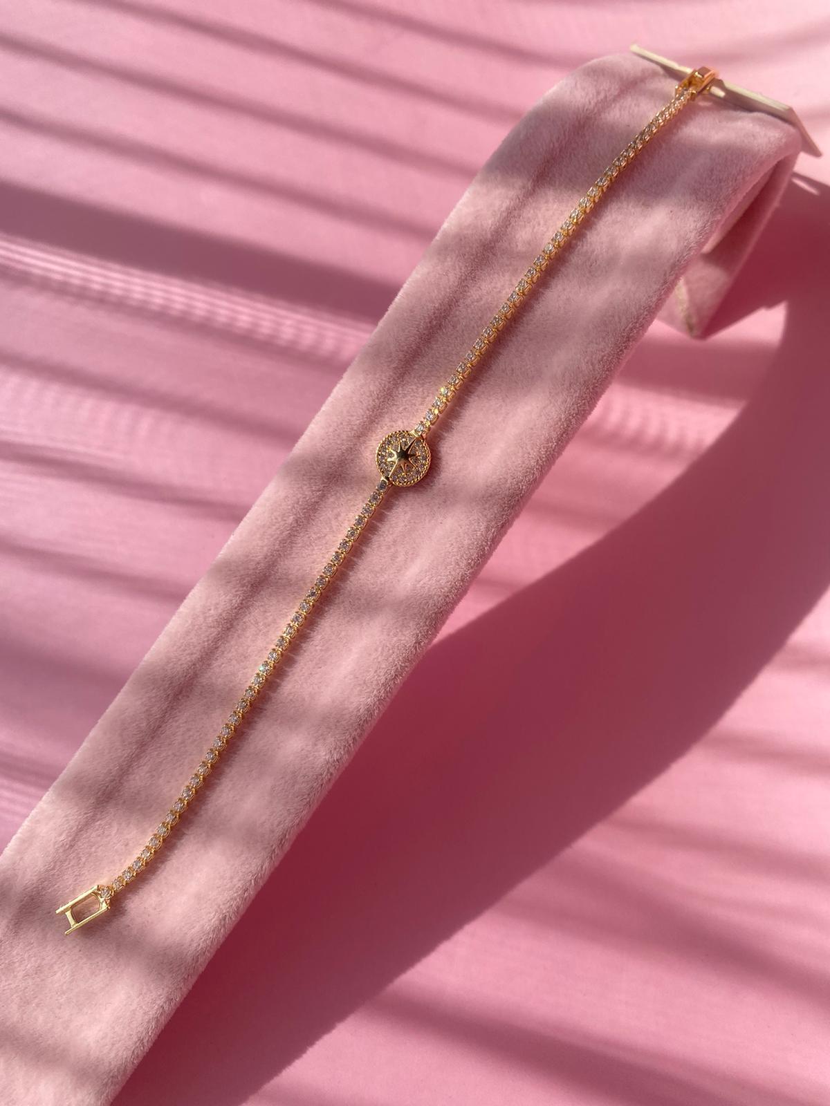 Kutup Yıldızı Gold İnce Su Yolu Bileklik - Görsel 6