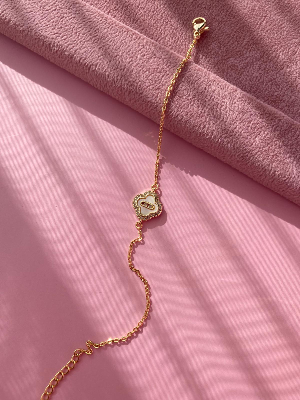 Beyaz Mineli İnce Bileklik - Görsel 7