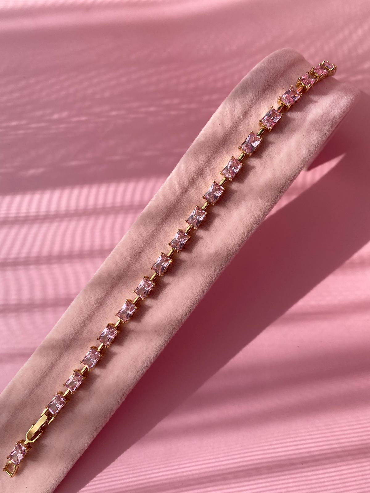 Pembe Kalın Taşlı Bileklik - Görsel 5