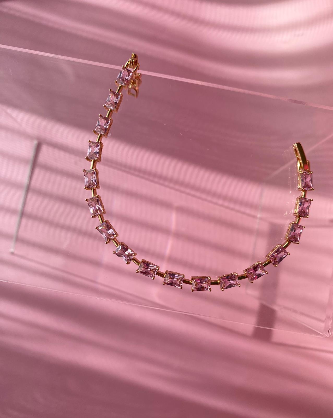 Pembe Kalın Taşlı Bileklik - Görsel 6