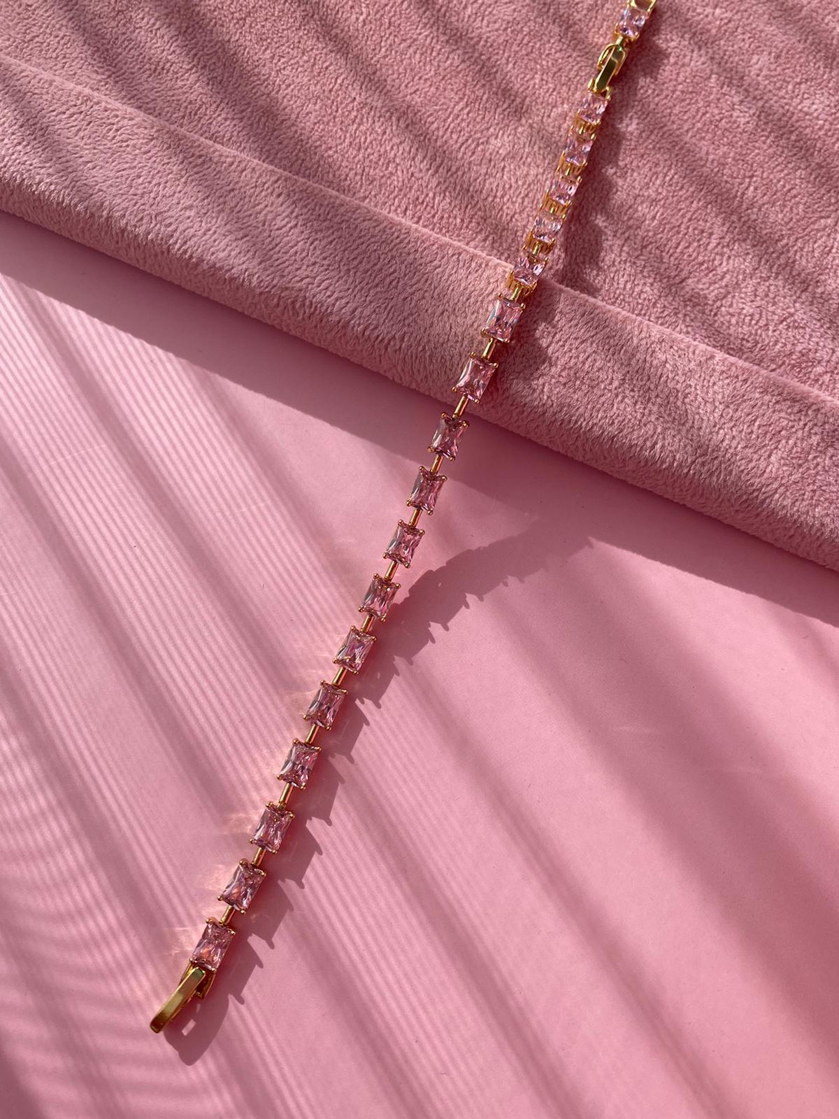 Pembe Kalın Taşlı Bileklik - Görsel 8