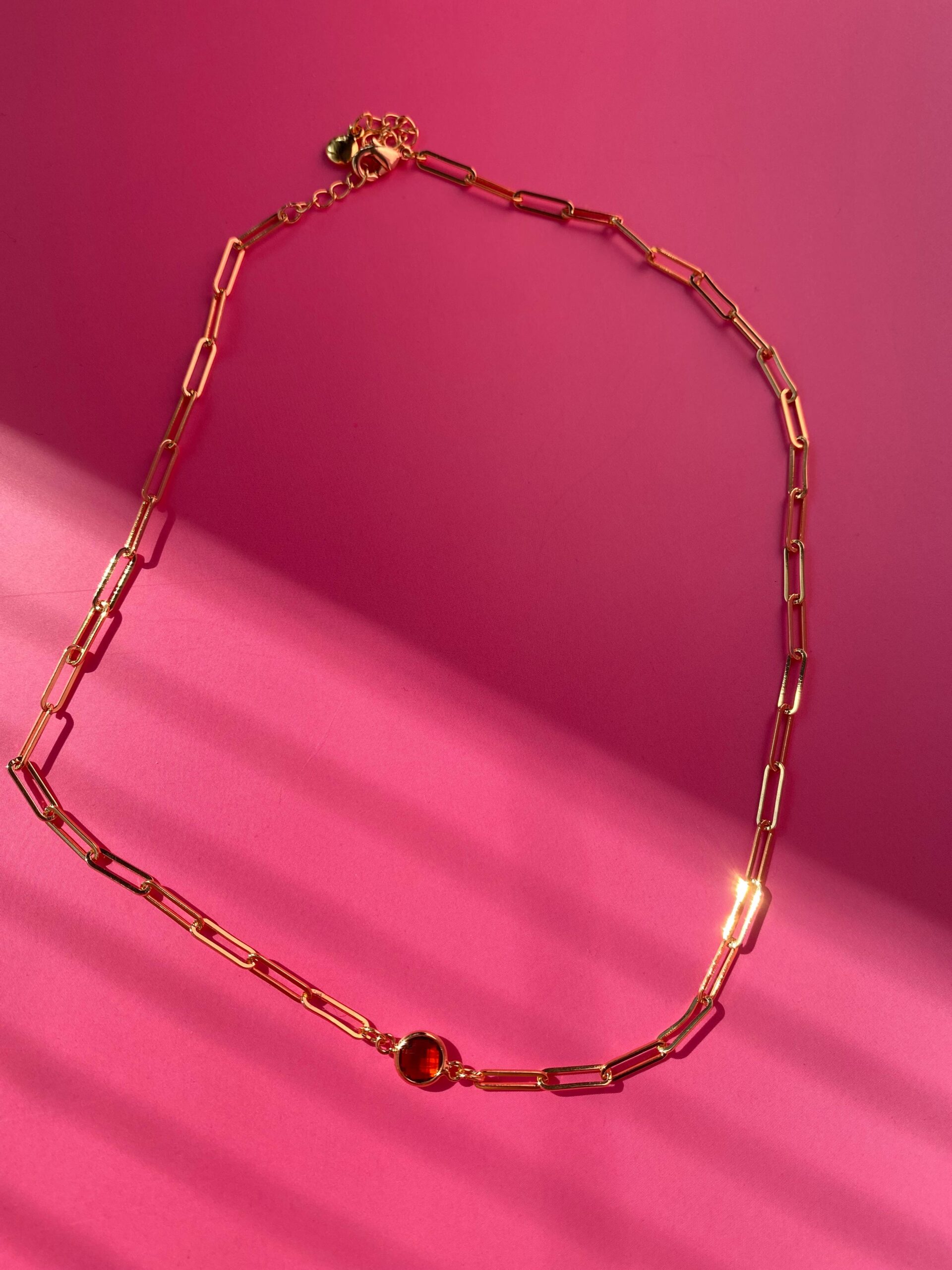 Çelik Kahverengi Taşlı Choker Kolye - Görsel 3