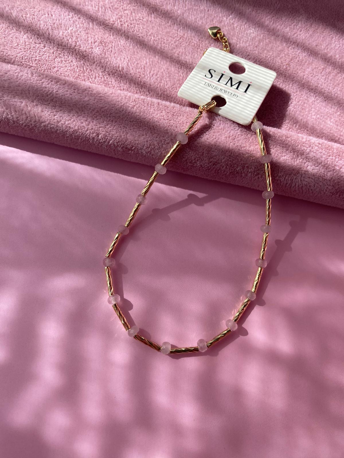 Çelik Pembe Top Boncuk Halhal - Görsel 3