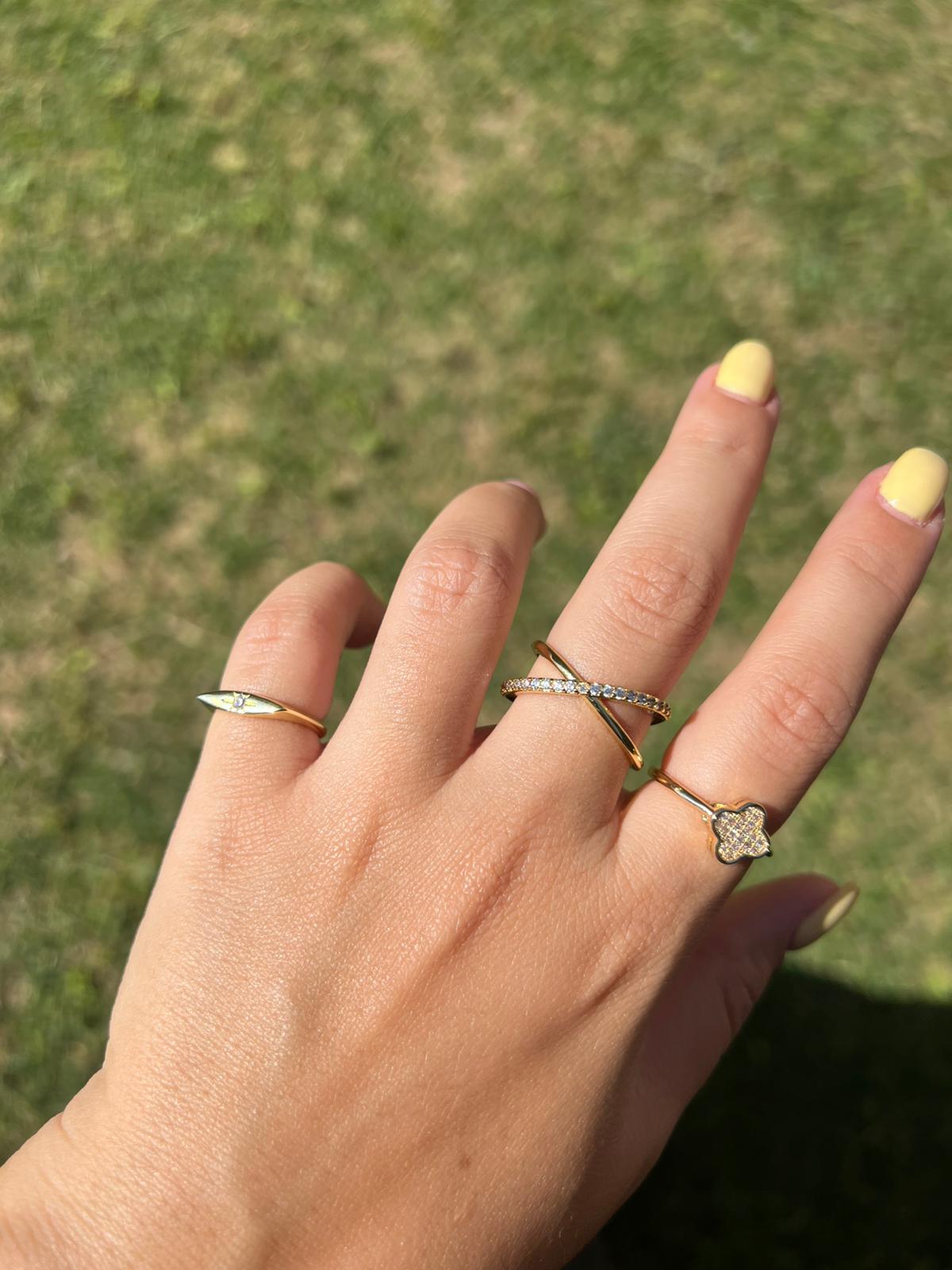 Çelik İnce Taşlı Yüzük - Görsel 2