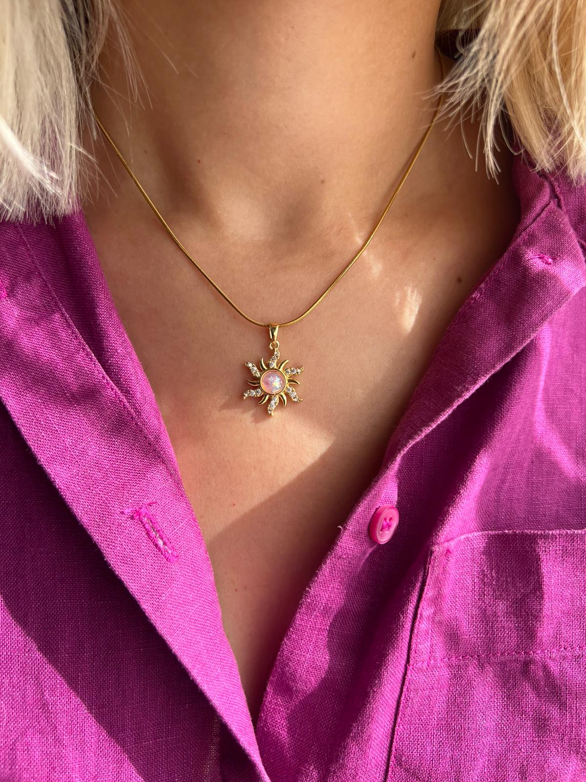 Çelik Güneş Kolye - Görsel 2