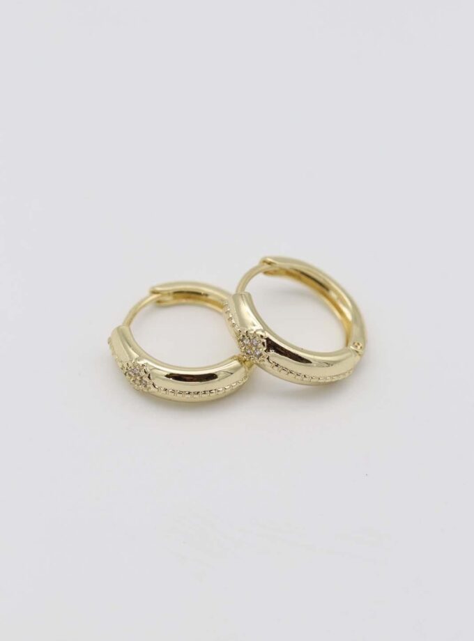 VIP Taşlı Tasarım Halka Küpe (15mm)