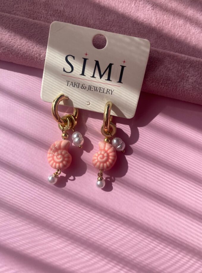 Pembe Deniz Kabuğu Küpe