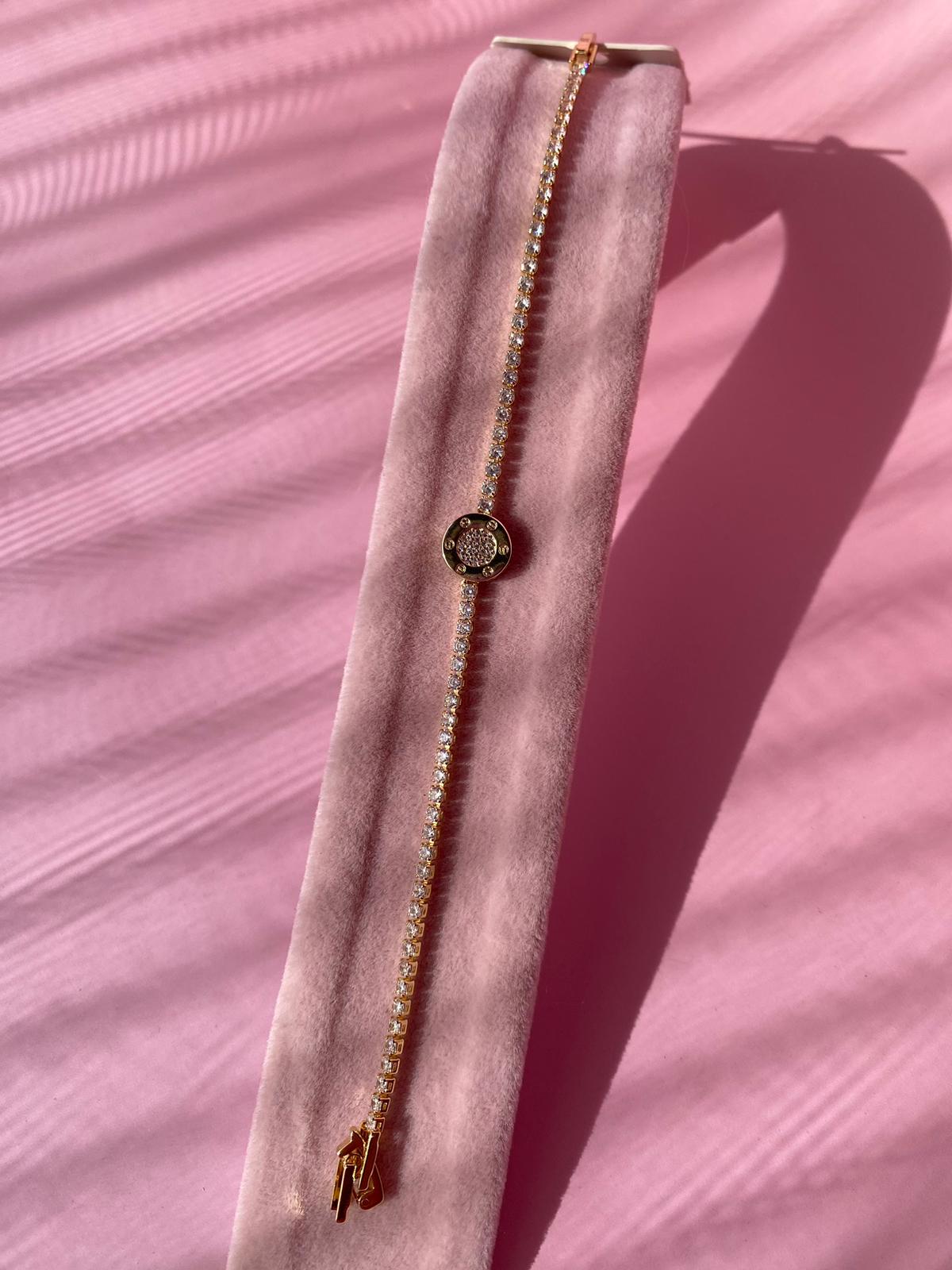 Yuvarlak Taşlı Model İnce Su Yolu Bileklik - Görsel 8