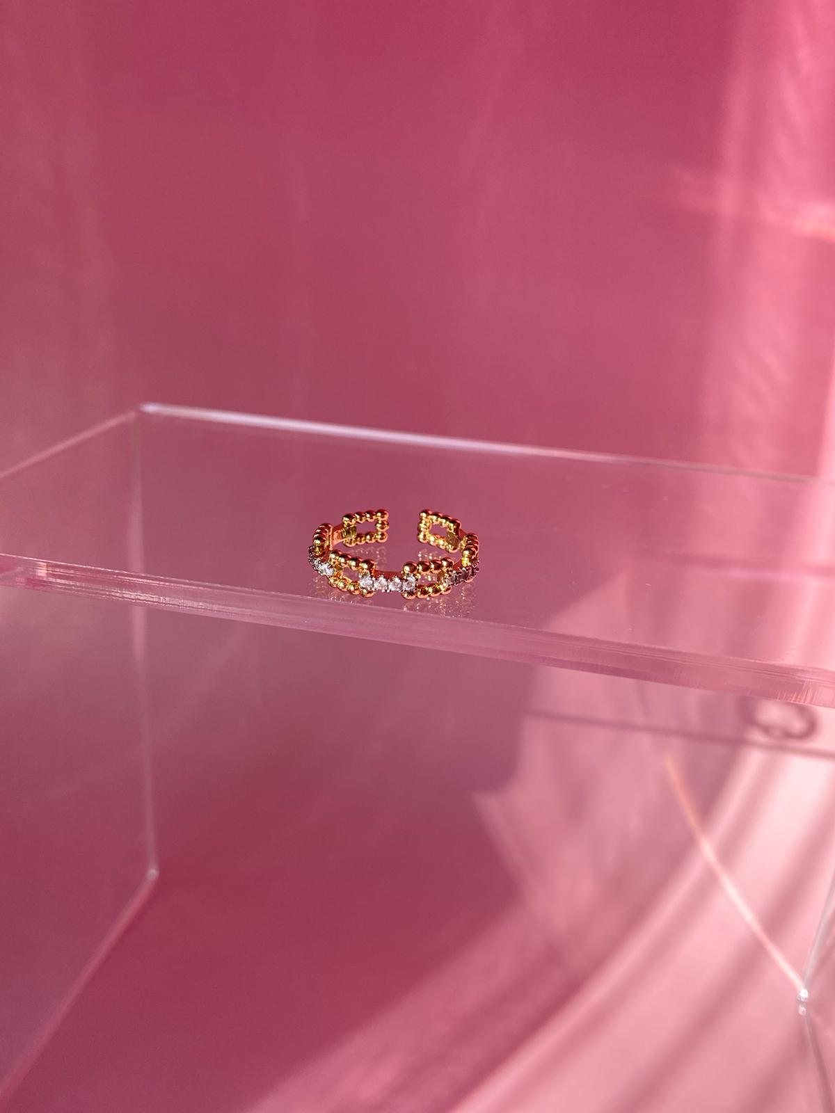 ÇELİK Gold Taşlı Zincir Ayarlanabilir Yüzük - Görsel 7