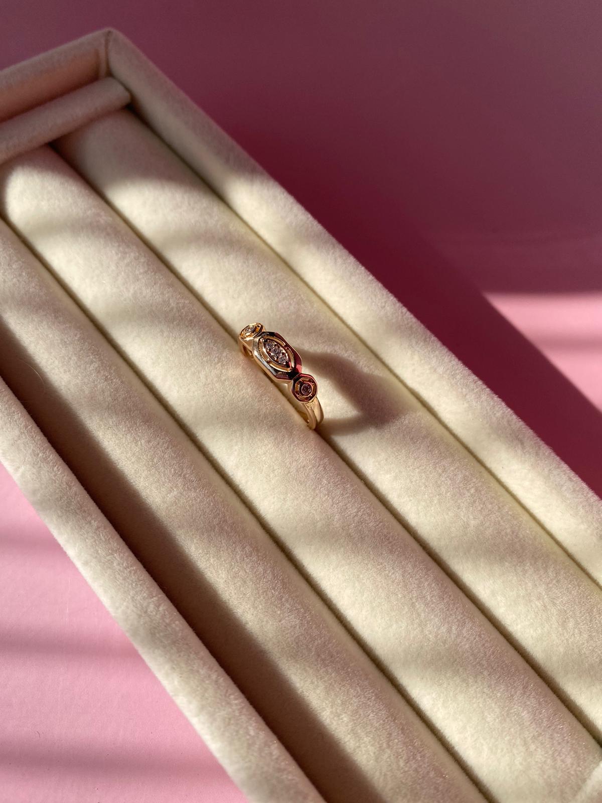 ÇELİK Gold Taşlı Zincir Ayarlanabilir Yüzük - Görsel 5