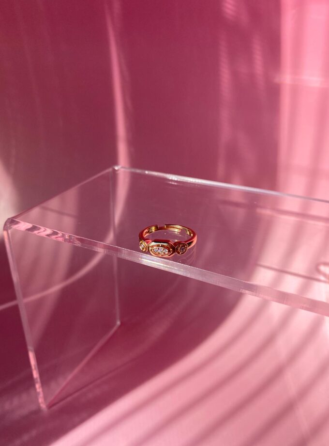 ÇELİK Gold Taşlı Zincir Ayarlanabilir Yüzük