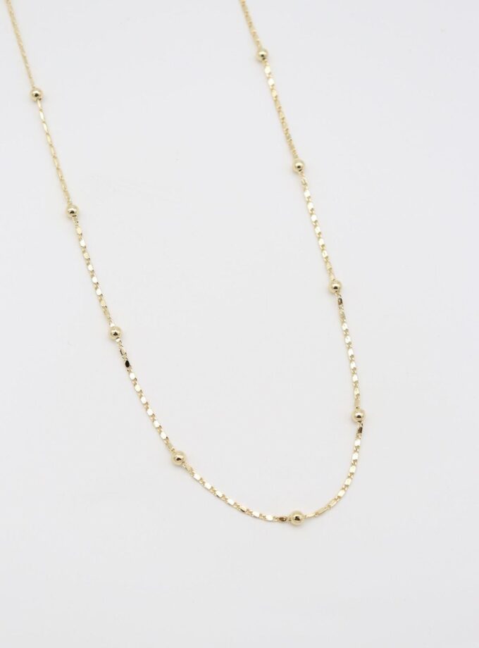 Parlak Zincir Topçuk Model Kolye 45cm