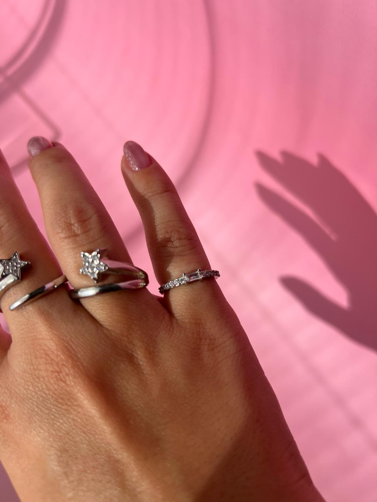 Çelik Taşlı Serçe Parmak Yüzük - Görsel 2