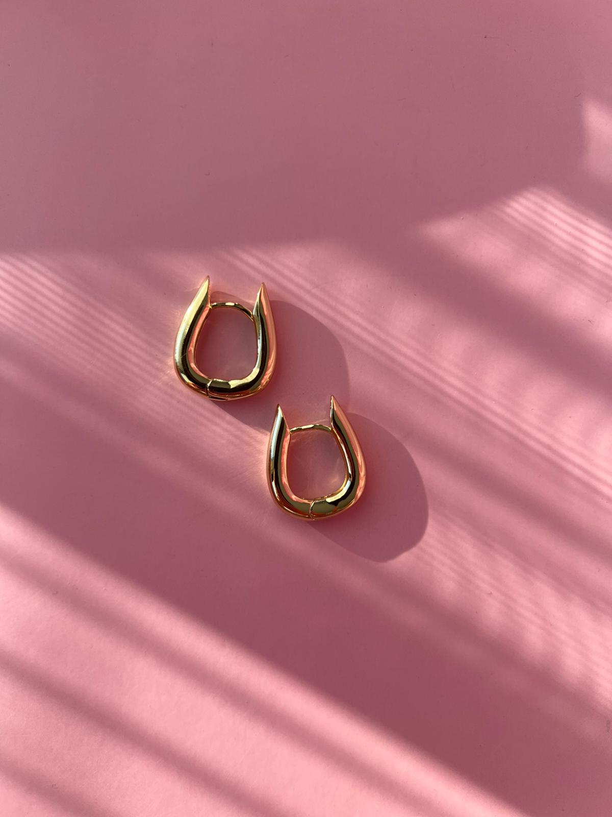 VIP Gold Oval Küpe 22mm - Görsel 3