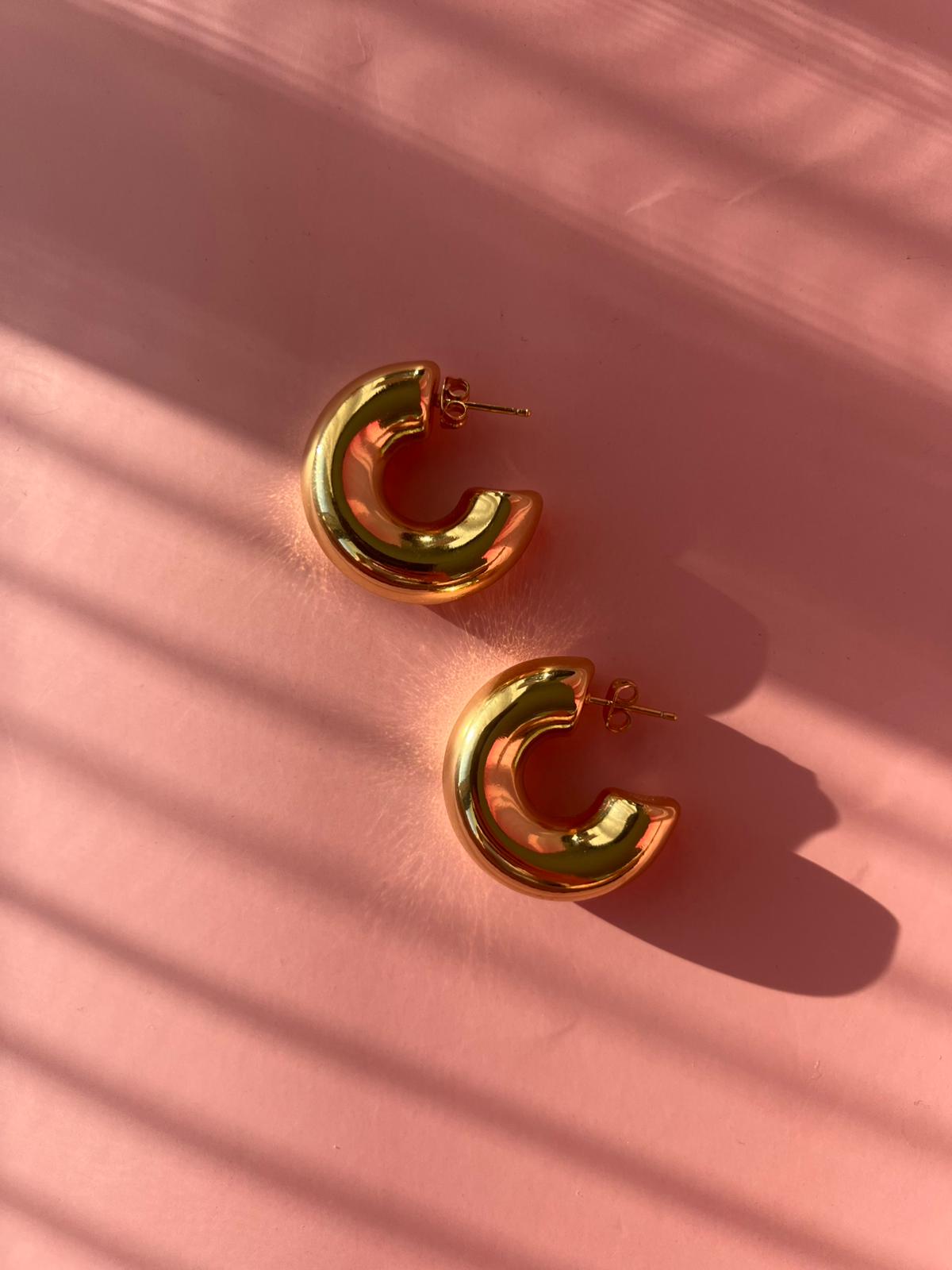 VIP Gold Büyük Halka Küpe - Görsel 3