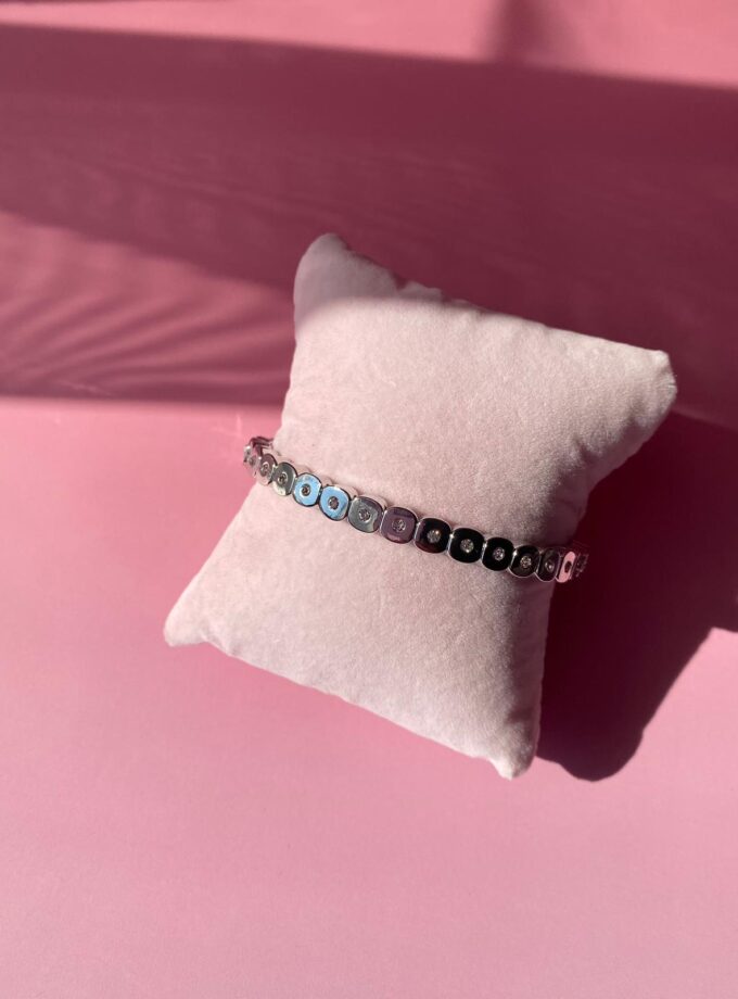 Yuvarlak Taşlı Lastik Bileklik