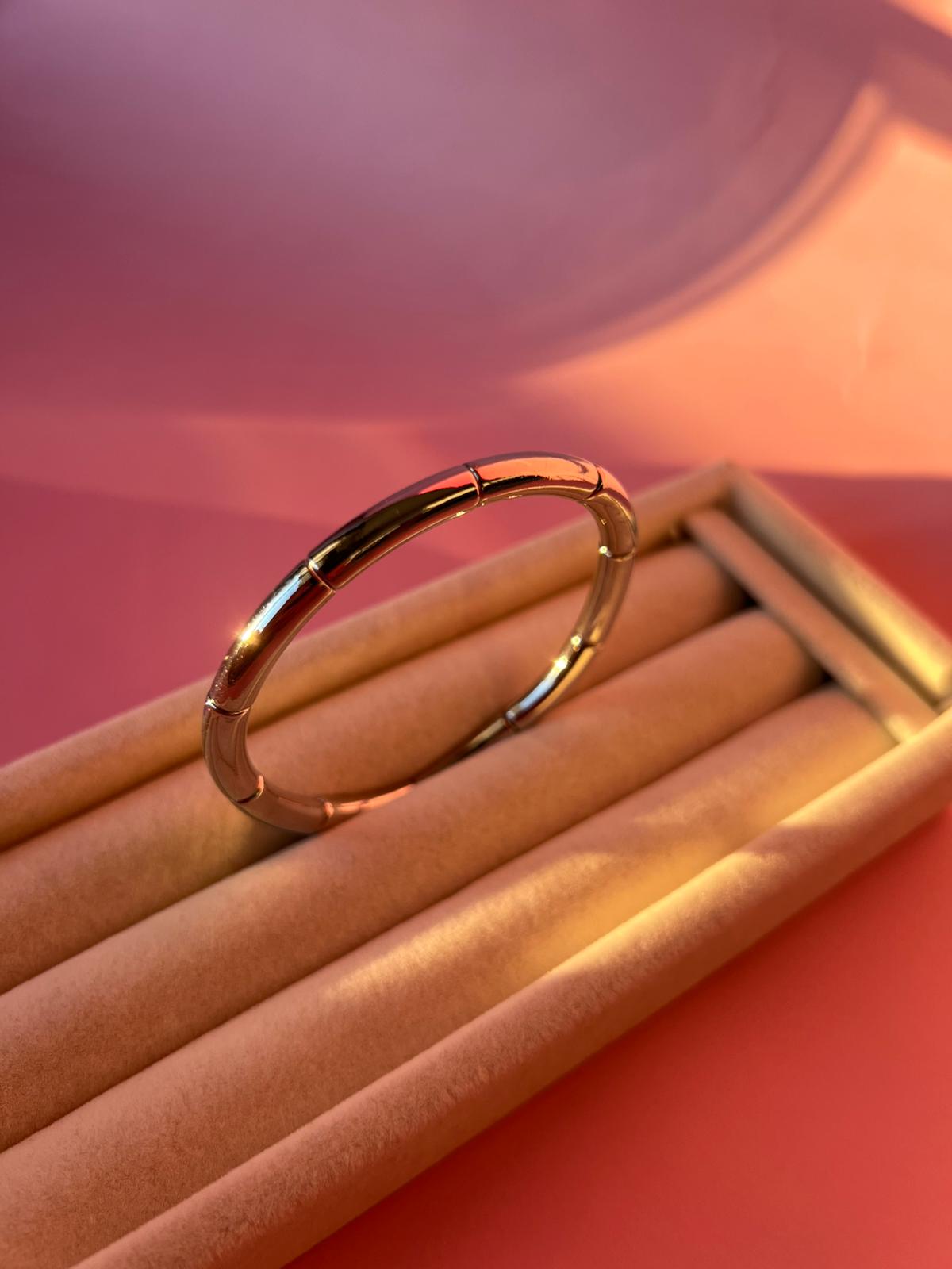 Silver İnce Lastik Bileklik - Görsel 8