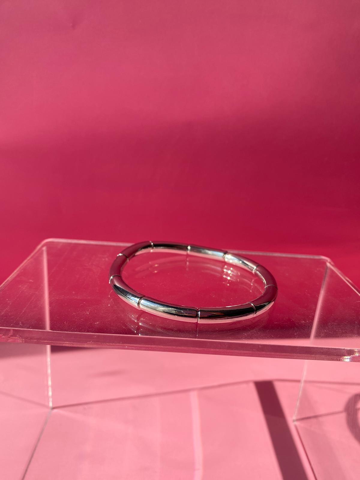 Silver İnce Lastik Bileklik - Görsel 7