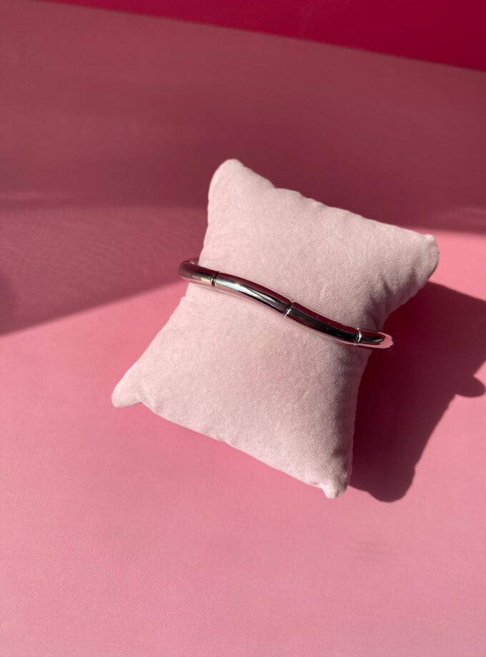 Silver İnce Lastik Bileklik