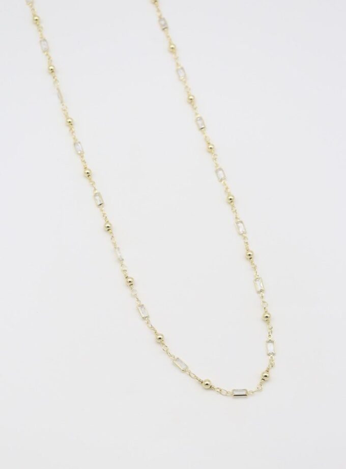 Kare Taşlı Uzun Kolye