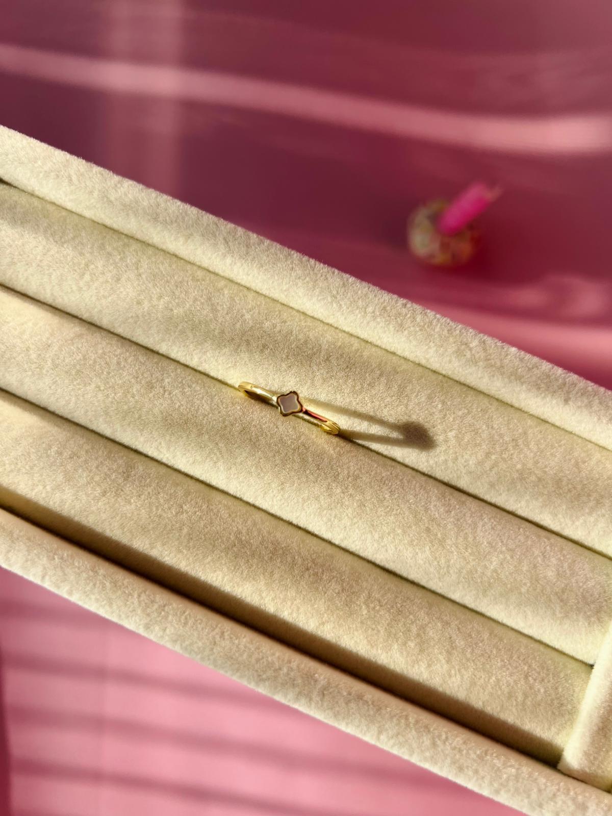 Çelik Minik Tek Yonca Model Yüzük - Görsel 7