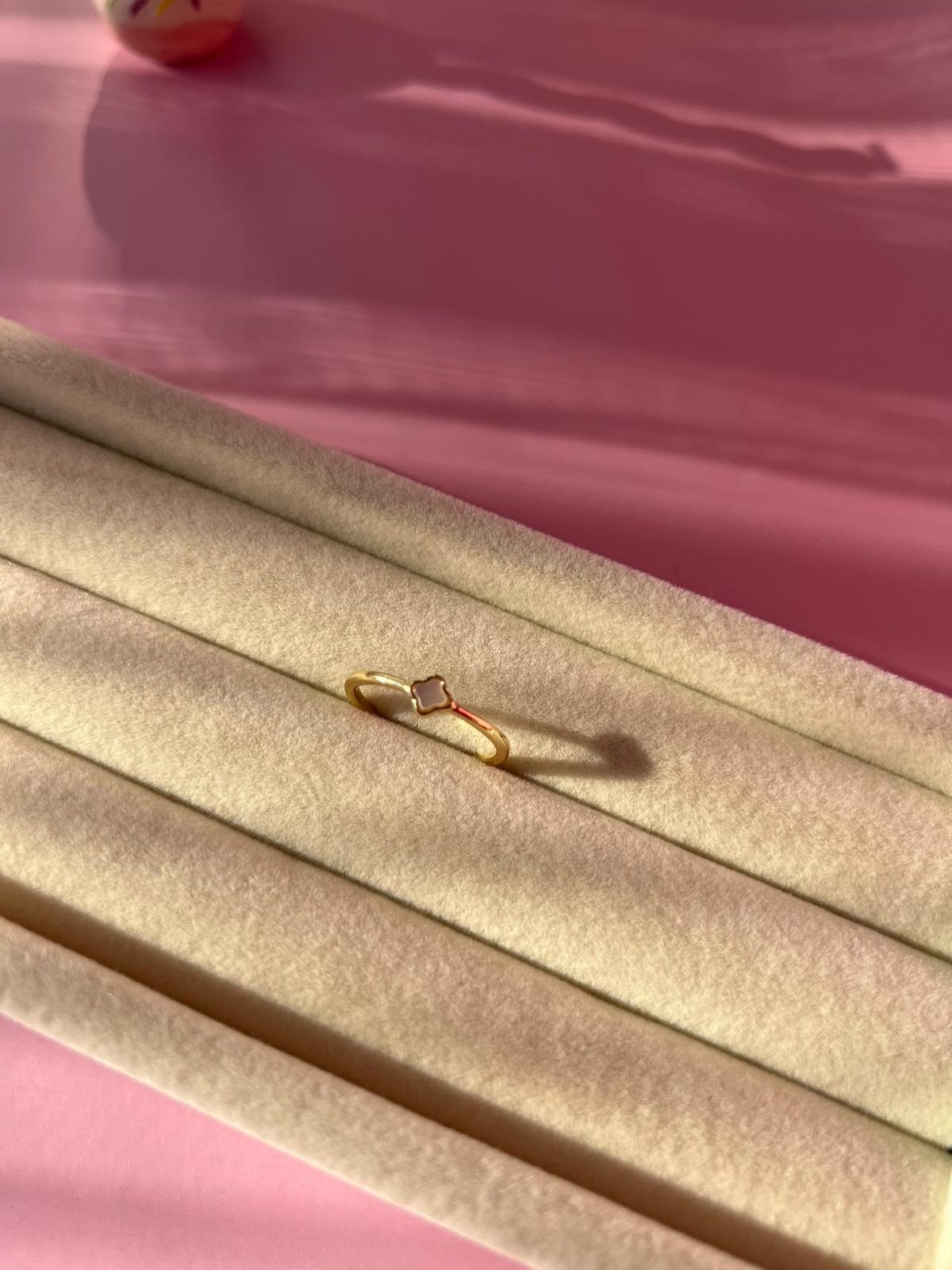 Çelik Minik Tek Yonca Model Yüzük - Görsel 6