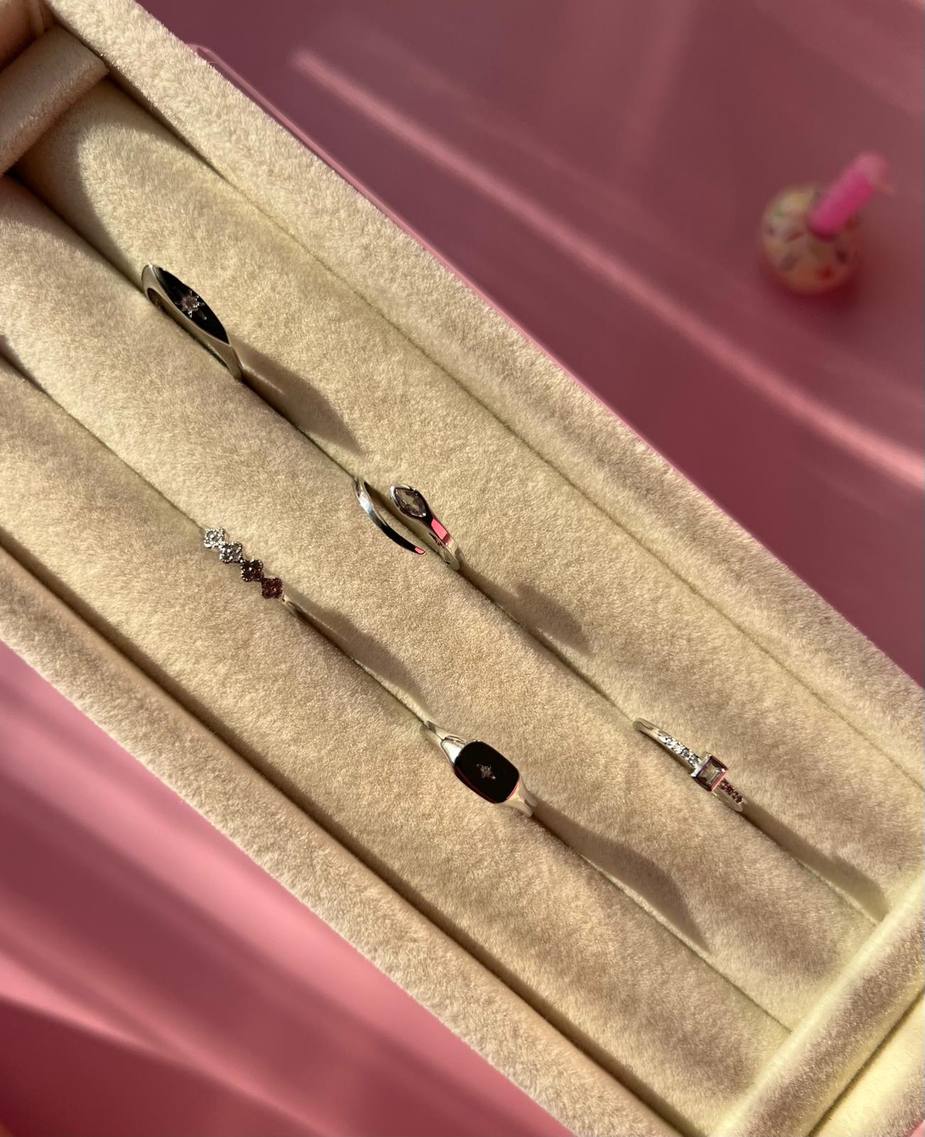 Çelik Minik Taşlı Serçe Parmak Yüzük - Görsel 7