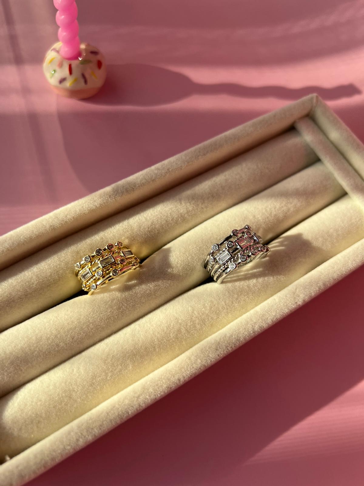 Çelik Kalın Model Taşlı Yüzük