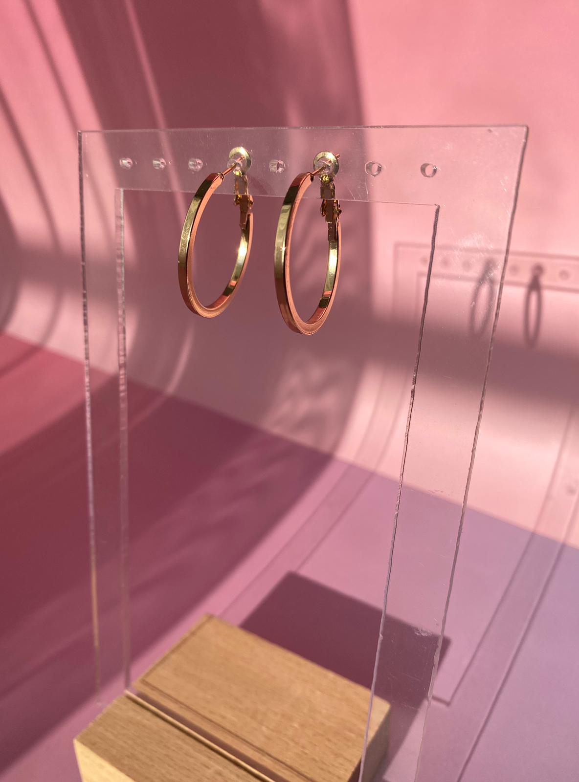 VIP Orta Boy Kalın Halka Küpe - Görsel 4