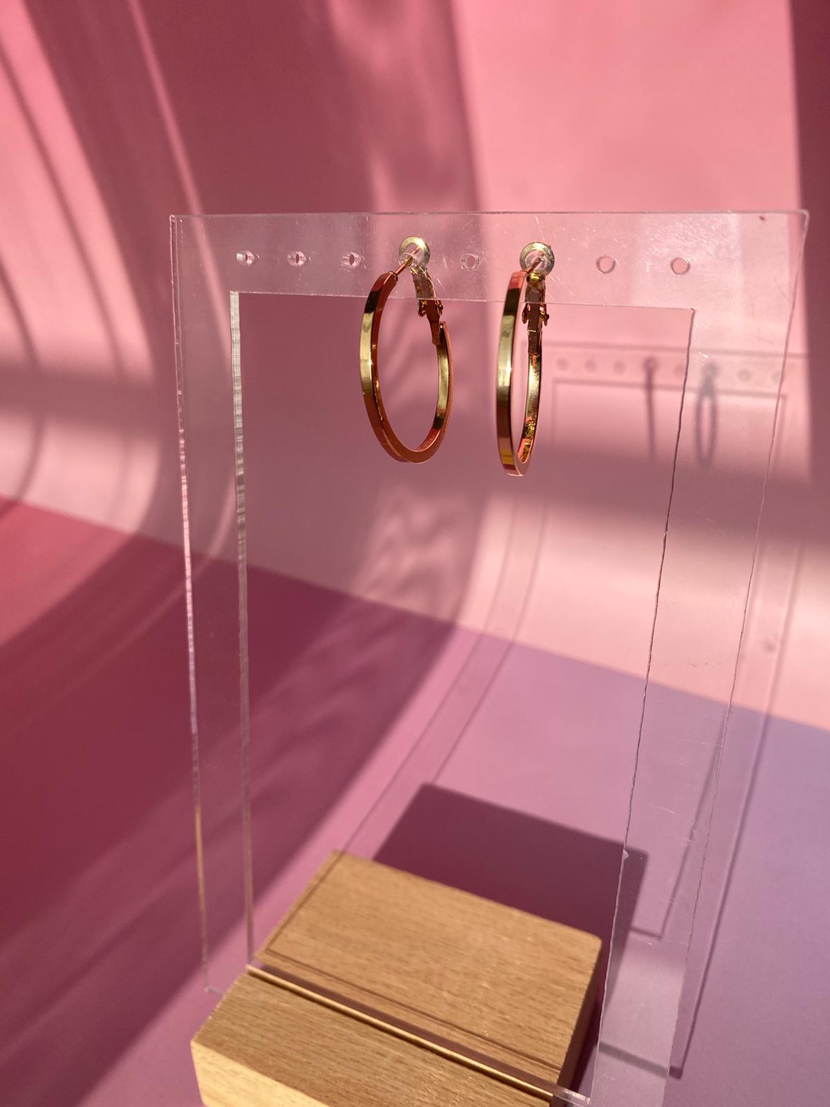 VIP Orta Boy Kalın Halka Küpe - Görsel 3