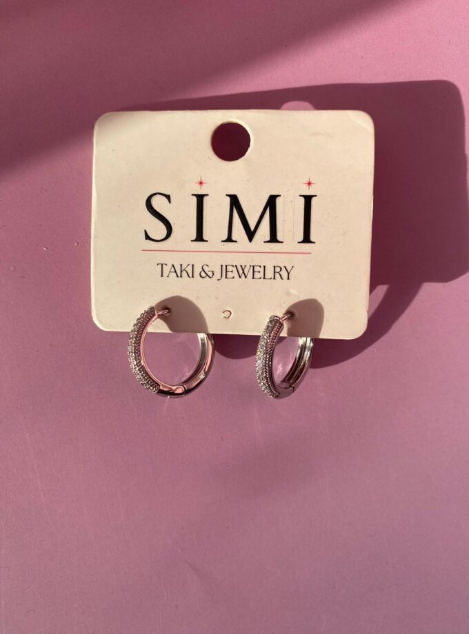 VIP Silver Taşlı Halka Küpe