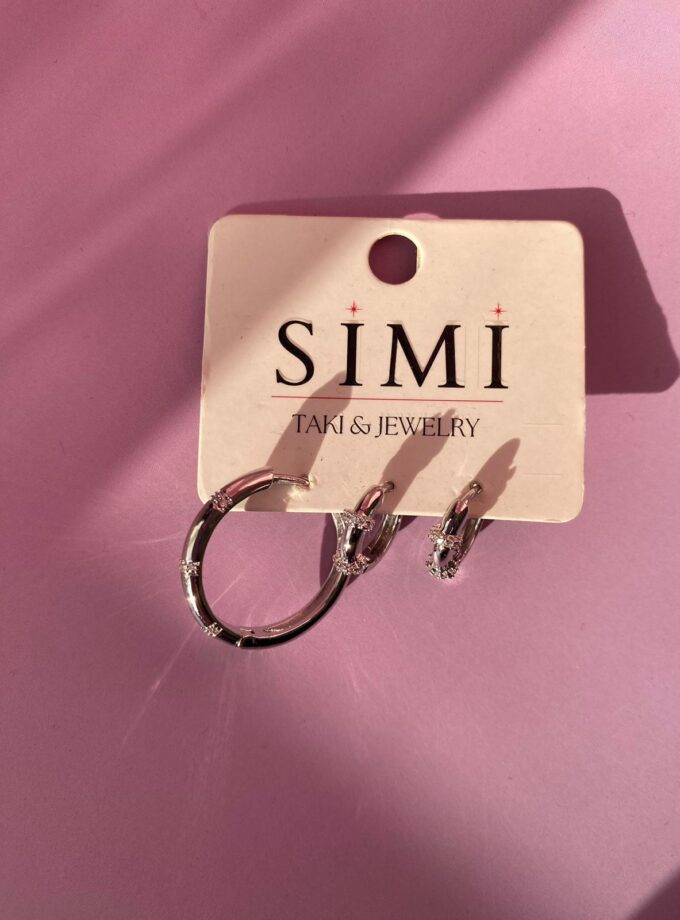 Çelik Üçlü Set Halka Küpe